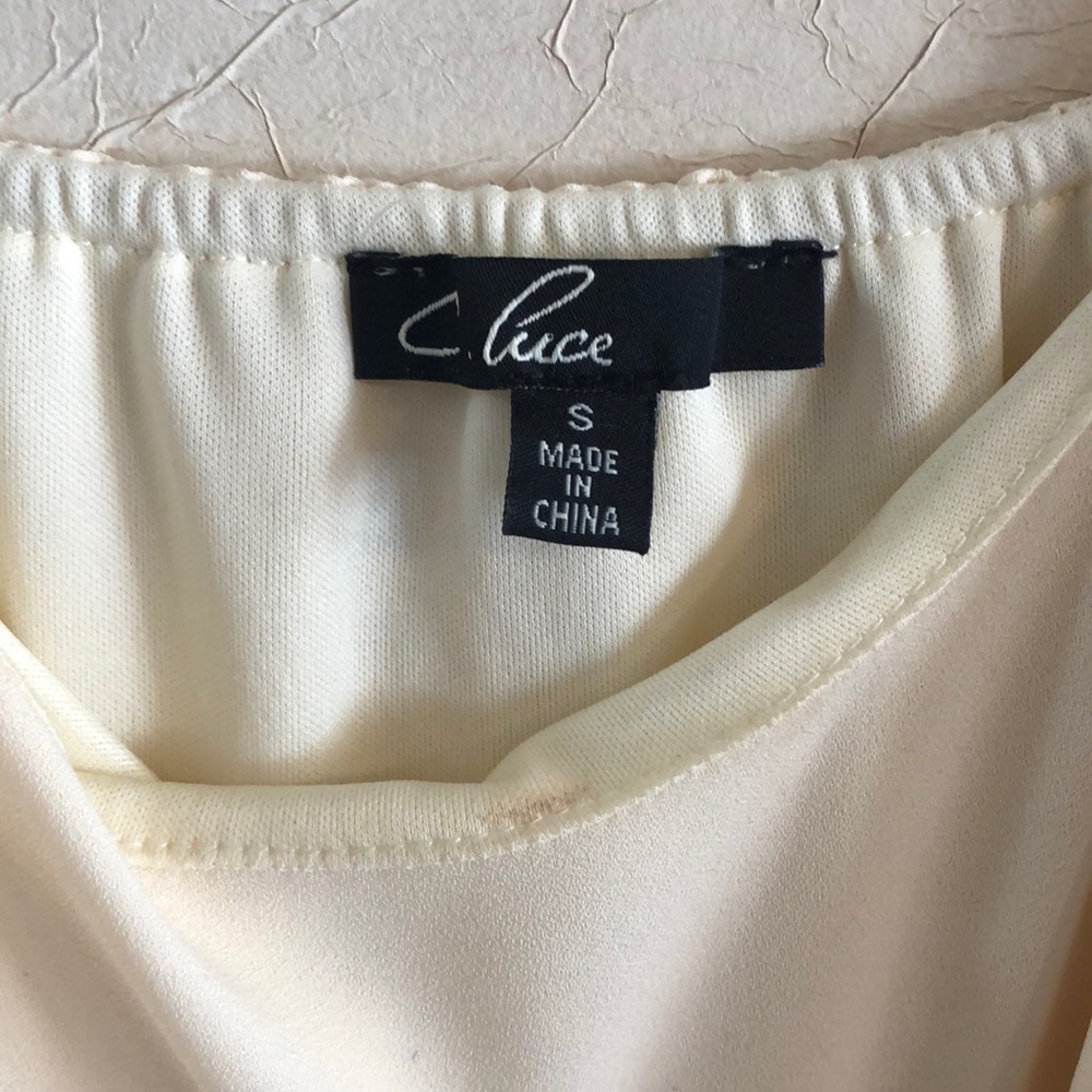 C. Luce Beige Dress w Gold Size S! - Picture 3 of 4